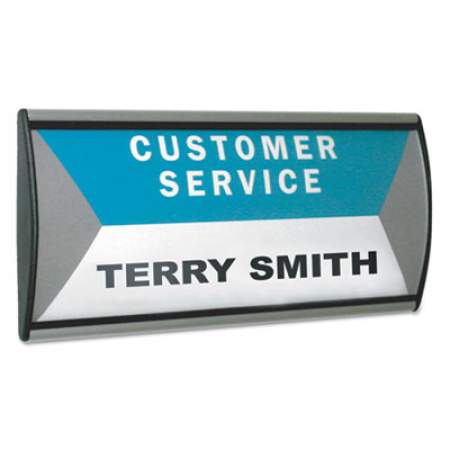 People Pointer Wall/Door Sign, Aluminum Base, 8.75 x 4, Black/Silver (75390)