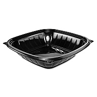 PresentaBowls Pro Black Square Bowls, 32 oz, 8.5 x 8.5 x 2, Plastic, 63/Bag, 4 Bags/Carton (B32SB)