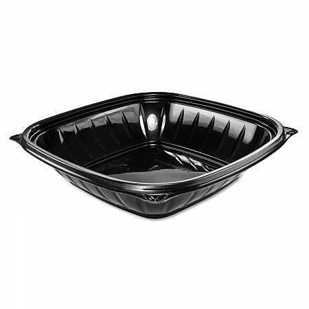 PresentaBowls Pro Black Square Bowls, 32 oz, 8.5 x 8.5 x 2, Plastic, 63/Bag, 4 Bags/Carton (B32SB)