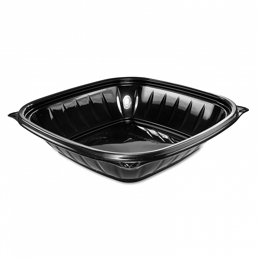 PresentaBowls Pro Black Square Bowls, 32 oz, 8.5 x 8.5 x 2, Plastic, 63/Bag, 4 Bags/Carton (B32SB)