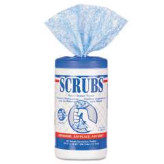SCRUBS Hand Cleaner Towels, 10 x 12, Blue/White, 30/Canister (42230)