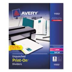 Avery Customizable Print-On Dividers, 8-Tab, Letter, 5 Sets (11553)