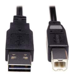 Tripp Lite Universal Reversible USB 2.0 Cable, Reversible A to B (M/M), 6 ft., Black (UR022006)