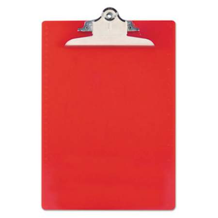 Saunders Recycled Plastic Clipboard with Ruler Edge, 1" Clip Cap, 8.5 x 11 Sheets, Red (21601)