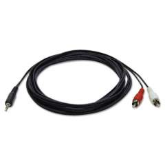 Tripp Lite 3.5mm Mini Stereo to RCA Audio Y Splitter Adapter Cable (M/M), 6 ft., Black (P314006)