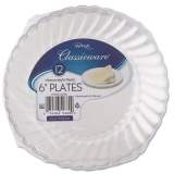 WNA Classicware Plastic Plates, 6" Dia., Clear, 12 Plates/pack, 15 Packs/carton (RSCW61512CT)