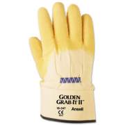 AnsellPro Golden Grab-It II Heavy-Duty Work Gloves, Size 10, Latex/Jersey, Yellow, 12 PR (1634710)