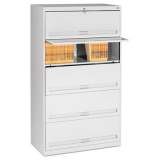 Tennsco Fixed Shelf Enclosed-Format Lateral File for End-Tab Folders, 5 Legal/Letter File Shelves, Light Gray, 36" x 16.5" x 63.5" (FS351LLGY)