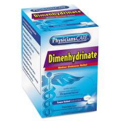 PhysiciansCare Dimenhydrinate (Motion Sickness) Tablets, 2/Pack, 50 Pack/Box (90031)