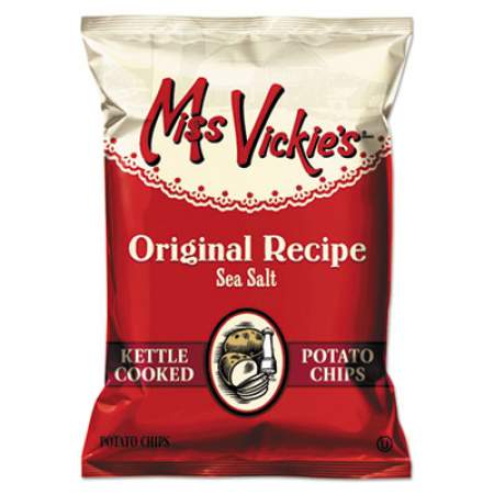 Miss Vickie's Kettle Cooked Sea Salt Potato Chips, 1.38 oz Bag, 64/Carton (44443)