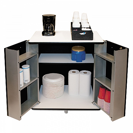 Refreshment Stand, Engineered Wood, 9 Shelves, 29.5