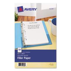 Avery Mini Size Binder Filler Paper, 7-Hole, 5.5 x 8.5, College Rule, 100/Pack (14230)