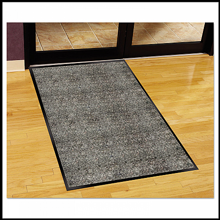 Silver Series Indoor Walk-Off Mat, Rectangular, Salt/Pepper/Black Plush Pile Surface, 36