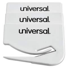 Universal Letter Slitter Hand Letter Opener w/Concealed Blade, 2 1/2", White, 3/Pack (31803)