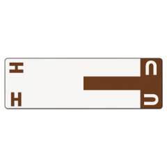 Smead AlphaZ Color-Coded First Letter Combo Alpha Labels, H/U, 1.16 x 3.63, Dark Brown/White, 5/Sheet, 20 Sheets/Pack (67159)