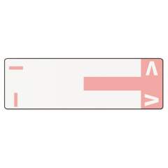 Smead AlphaZ Color-Coded First Letter Combo Alpha Labels, I/V, 1.16 x 3.63, Pink/White, 5/Sheet, 20 Sheets/Pack (67160)