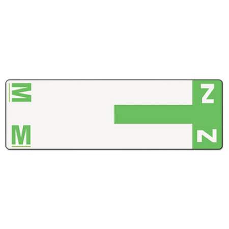 Smead AlphaZ Color-Coded First Letter Combo Alpha Labels, M/Z, 1.16 x 3.63, Light Green/White, 5/Sheet, 20 Sheets/Pack (67164)