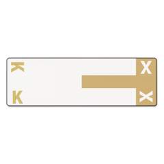 Smead AlphaZ Color-Coded First Letter Combo Alpha Labels, K/X, 1.16 x 3.63, Light Brown/White, 5/Sheet, 20 Sheets/Pack (67162)