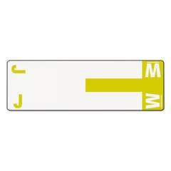 Smead AlphaZ Color-Coded First Letter Combo Alpha Labels, J/W, 1.16 x 3.63, White/Yellow, 5/Sheet, 20 Sheets/Pack (67161)