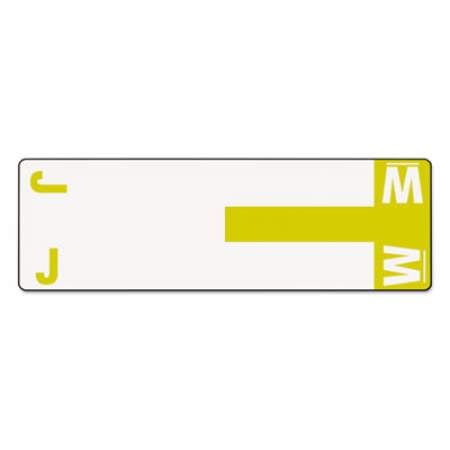 Smead AlphaZ Color-Coded First Letter Combo Alpha Labels, J/W, 1.16 x 3.63, White/Yellow, 5/Sheet, 20 Sheets/Pack (67161)