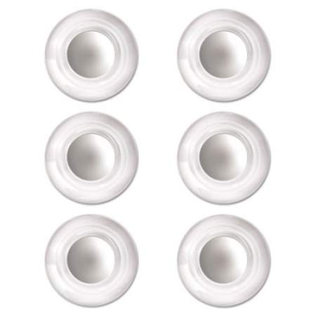 Quartet Glass Magnets, Large, 0.45" dia, Clear, 6/Pack (85391)
