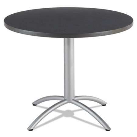 Iceberg CafeWorks Table, Cafe-Height, Round Top, 36" dia x 30"h, Graphite Granite/Silver (65628)