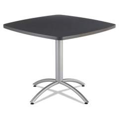 Iceberg CafeWorks Table, Cafe-Height, Square Top, 36 x 36 x 30, Graphite Granite/Silver (65618)