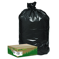 Linear Low Density Large Trash and Yard Bags, Open-Face, 33 gal, 0.9 mil, 32.5" x 40", Black, 80/Carton (RNW1TL80)