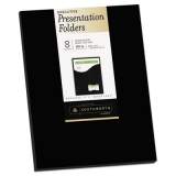 Southworth One-Pocket Presentation Folders, 8 1/2 x 11, Black, 8/Pack (98873)