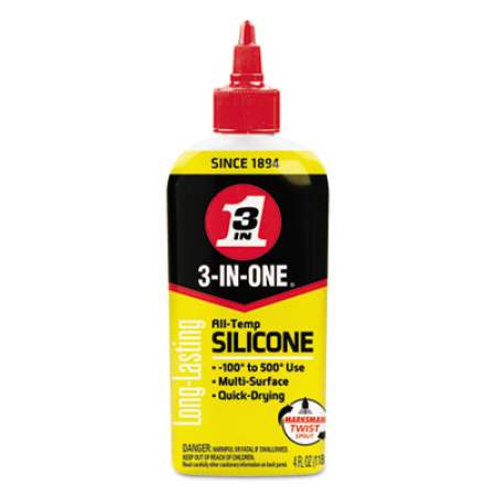 WD-40 3-IN-ONE Professional Silicone Lubricant, 4 oz Bottle, 12/CT (120008CT)
