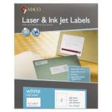 MACO Cover-All Opaque Laser/Inkjet Shipping Labels, Internet Format, 5.5 x 8.5, White, 2 Labels/Sheet, 100 Sheets/Box (ML0200)