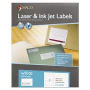 MACO Cover-All Opaque Laser/Inkjet Shipping Labels, Internet Format, 5.5 x 8.5, White, 2 Labels/Sheet, 100 Sheets/Box (ML0200)