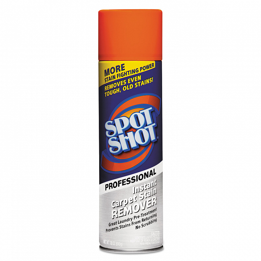 Spot Shot Professional Instant Carpet Stain Remover, Unscented, 18 oz Aerosol Spray, 12/Carton (009934)