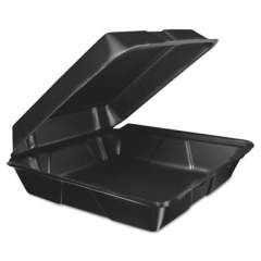 Dart Foam Hinged Lid Container, 9.3w X 3h X 3d, Black, 200/carton (95HTB1R)