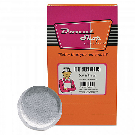 Donut Shop Coffee Pods, Dark Roast, 15/Box (8599961590)