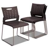 Alera Continental Series Plastic Perforated Back Stack Chair, Supports Up to 275 lb, Charcoal Seat/Back, Gunmetal Base, 4/CT (SC6546)