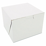 White One-Piece Non-Window Bakery Boxes, 5.5 x 5.5 x 4, White, Paper, 250/Carton (0902)