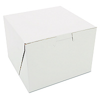 White One-Piece Non-Window Bakery Boxes, 5.5 x 5.5 x 4, White, Paper, 250/Carton (0902)