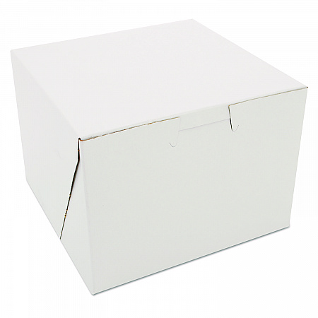 White One-Piece Non-Window Bakery Boxes, 5.5 x 5.5 x 4, White, Paper, 250/Carton (0902)