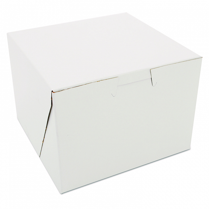 White One-Piece Non-Window Bakery Boxes, 5.5 x 5.5 x 4, White, Paper, 250/Carton (0902)