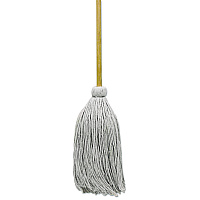 Cotton Deck Mop, #32 White Cotton Head, 50" Wood Handle, 6/Carton (CD50032S)