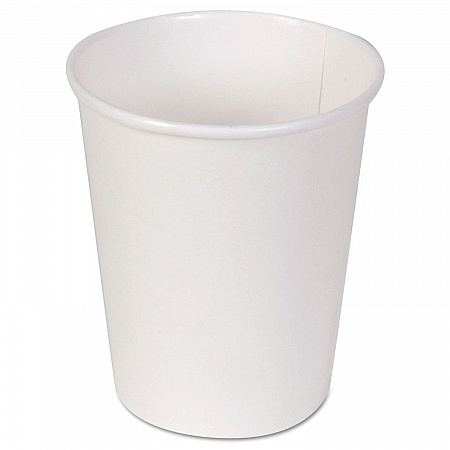 Paper Hot Cups, 10 oz, White, 50/Sleeve, 20 Sleeves/Carton (2340W)