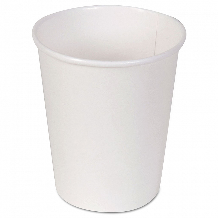 Paper Hot Cups, 10 oz, White, 50/Sleeve, 20 Sleeves/Carton (2340W)
