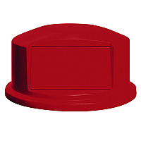 Round BRUTE Dome Top with Push Door, For 44-Gallon Containers, 24.81" Diameter x 12.63h, Red (264788RED)
