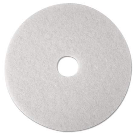 3M Low-Speed Super Polishing Floor Pads 4100, 16" Diameter, White, 5/Carton (08480)