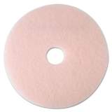 3M Ultra High-Speed Eraser Floor Burnishing Pad 3600, 24" Diameter, Pink, 5/Carton (25861)
