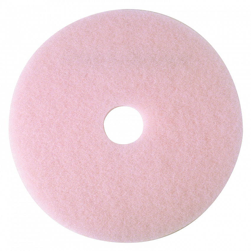Ultra High-Speed Eraser Floor Burnishing Pad 3600, 24" Diameter, Pink, 5/Carton (25861)