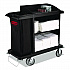Multi-Shelf Cleaning Cart, Plastic, 4 Shelves, 1 Bin, 22