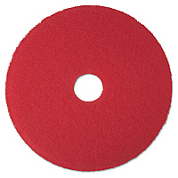 Low-Speed Buffer Floor Pads 5100, 17" Diameter, Red, 5/Carton (08392)
