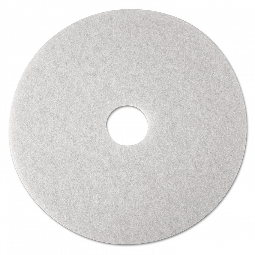 Low-Speed Super Polishing Floor Pads 4100, 24" Diameter, White, 5/Carton (08488)